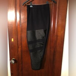 Torrid black leggings with faux leather panels (torrid size 6)